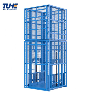 Customize hydraulic goods lift vertical guide rail cargo lift for sale